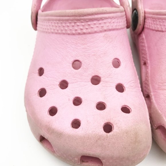 CROCS Classic Pink Slip On Rubber Clogs Toddler 8 - 9 - Picture 7 of 10